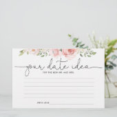 Blush floral Date-nachtideeën. Datum jar Briefpapier (Staand voorkant)