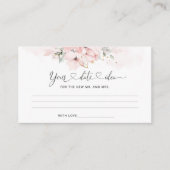 Blush floral Date-nachtideeën. Datum plaatsing op  Informatiekaartje (Voorkant)