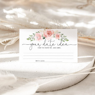 Blush floral Date-nachtideeën. Datum plaatsing op  Informatiekaartje