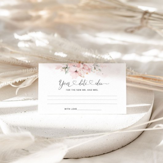 Blush floral Date-nachtideeën. Datum plaatsing op  Informatiekaartje