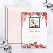 Blush Floral Desert Waterverf Memorial Service Kaart