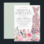 Blush Floral Dress N90 & Fabulous 90th Birthday Kaart<br><div class="desc">Blush Floral Dress N90 & Fabulous 90th Birthday Invitation Bekijk collectie in Niche en Nest Store Veel bedankt</div>