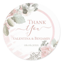 Blush floral dusty roos Dank u wel.