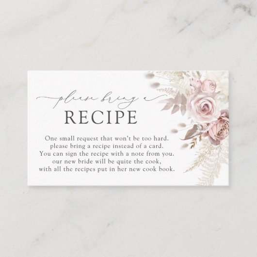 Blush Floral & Dusty Roos Neem een recept mee Informatiekaartje (Voorkant)