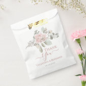 Blush floral dusty rose bouquet bruiloft bedankzakje (Gezegeld)