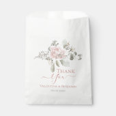 Blush floral dusty rose bouquet bruiloft bedankzakje (Voorkant)