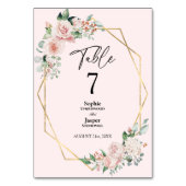 Blush Floral Eenvoudig roze bruiloft Kaart (Voorkant)