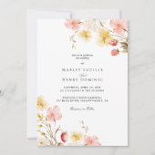 Blush Floral Elegant Botanical Garden Wedding Kaart (Voorkant)