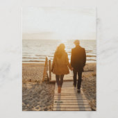 Blush Floral Elegant Photo Wedding Invitation Kaart (Achterkant)