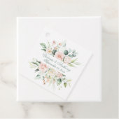 Blush Floral Elegant Script Name Weddenschap Bedankjes Labels (In situ)