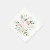Blush Floral Elegant Script Name Weddenschap Servet (Hoek)