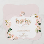 Blush floral elegante baby in bloei baby shower kaart (Voorkant / Achterkant)