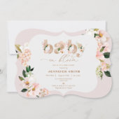 Blush floral elegante baby in bloei baby shower kaart (Voorkant)