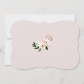 Blush floral elegante baby in bloei baby shower kaart (Achterkant)
