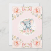 Blush Floral Elephant Birthday Hartelijk dank Kaart (Achterkant)