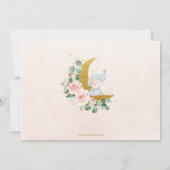Blush Floral Elephant Crescent Mon Birthday Foto Bedankkaart (Achterkant)