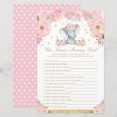 Blush Floral Elephant die mama het beste spel kent (Voorkant / Achterkant)