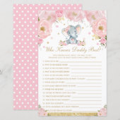 Blush Floral Elephant die papa het beste spel kent (Voorkant / Achterkant)