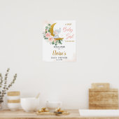 Blush Floral Elephant Girl Baby shower Welkom Poster (Keuken)