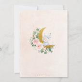 Blush Floral Elephant over het Baby shower van de Bedankkaart (Achterkant)