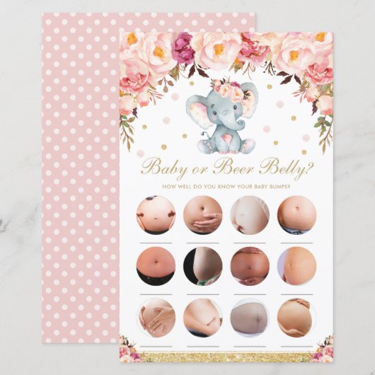 Blush Floral Elephant Wat zit er in je telefoonspe (Voorkant / Achterkant)