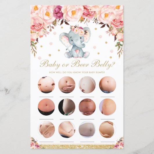 Blush Floral Elephant Wat zit er in je telefoonspe (Voorkant)