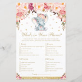 Blush Floral Elephant Wat zit er in je telefoonspe (Voorkant)