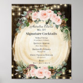 Blush Floral Enchanted Forest Signature Cocktails Poster (Voorkant)