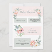 Blush floral eucalyptus Baby shower Kaart (Voorkant)