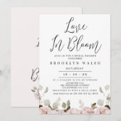 Blush Floral Eucalyptus Love Bloom Vrijgezellenfee Kaart (Voorkant / Achterkant)