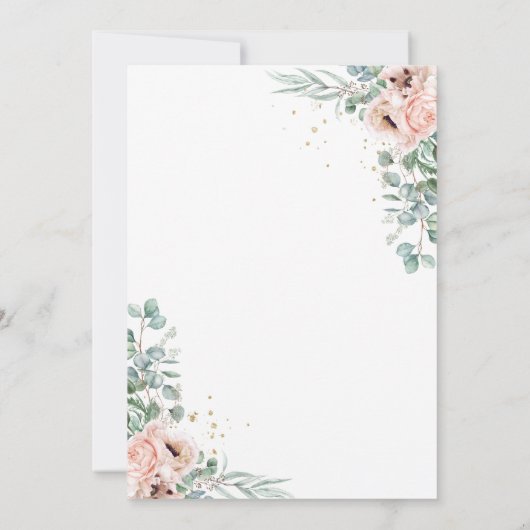 Blush Floral Eucalyptus Photo Save the Date Kaart (Achterkant)