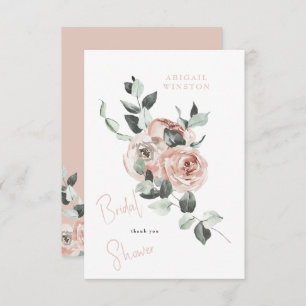 Blush Floral Eucalyptus Vrijgezellenfeest Bedankkaart