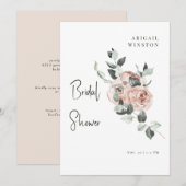 Blush Floral & Eucalyptus Vrijgezellenfeest Kaart (Voorkant / Achterkant)