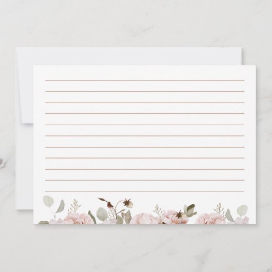 Blush Floral Eucalyptus Vrijgezellenfeest Recept K Kaart (Achterkant)