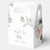 Blush Floral Eucalyptus Wedding Bedankdoosjes (Geopend)