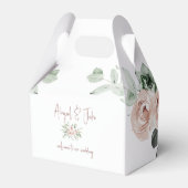 Blush Floral Eucalyptus Wedding Bedankdoosjes (Voorkant Zijde)