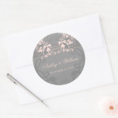 Blush Floral Flourish Wedding Party Favor Ronde Sticker (Envelop)