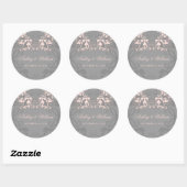 Blush Floral Flourish Wedding Party Favor Ronde Sticker (Vel)