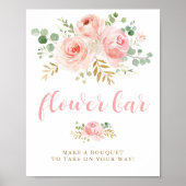 Blush Floral Flower Bar-teken Poster (Voorkant)