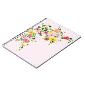 Blush floral flower roze journal notitieboek (Linkerzijde)