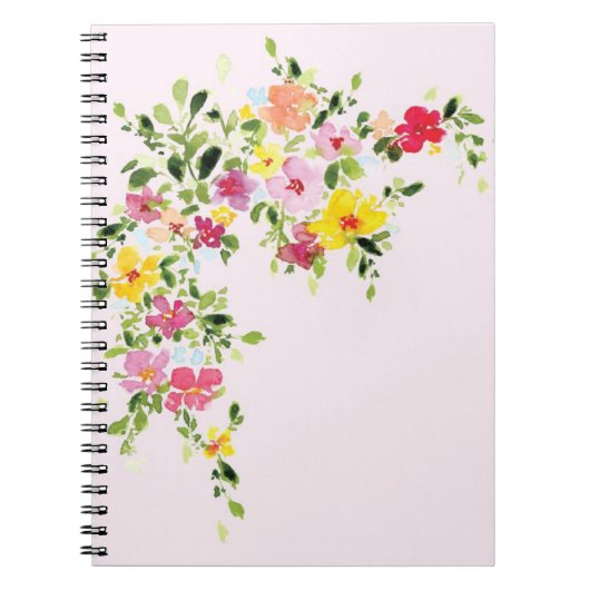 Blush floral flower roze journal notitieboek (Voorkant)