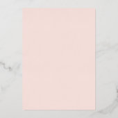 Blush Floral Folie geperst Modern Vrijgezellenfees Folie Uitnodiging (Achterkant)