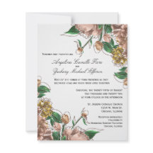 Blush Floral Formal Wedding Invite