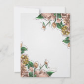 Blush Floral Formal Wedding Invite Kaart (Achterkant)