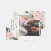 Blush Floral Foto Best Mam Ever Moederdag Fleece Deken (Voorkant (Horizontaal))