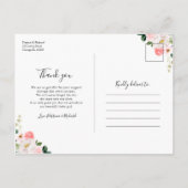 Blush Floral Foto geboorteaankondiging & bedankt Briefkaart (Achterkant)