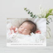 Blush Floral Foto geboorteaankondiging voor meisje Aankondiging (Staand voorkant)