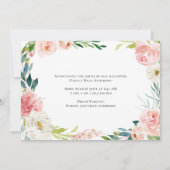 Blush Floral Foto geboorteaankondiging voor meisje Aankondiging (Achterkant)