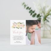 Blush Floral fotobudget Weddenschap Hartelijk dank (Staand voorkant)
