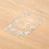 Blush Floral Frame Acrylic Table Number Acryl Uitnodigingen (Laagn)